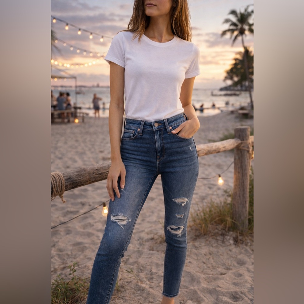 Abercrombie & Fitch High Rise Super Skinny Distressed Jeans Size 24 / 00